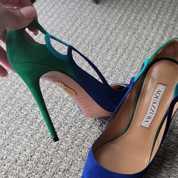 Aquazzura Vibrant Blue and Green Heels - Picture 3 of 6